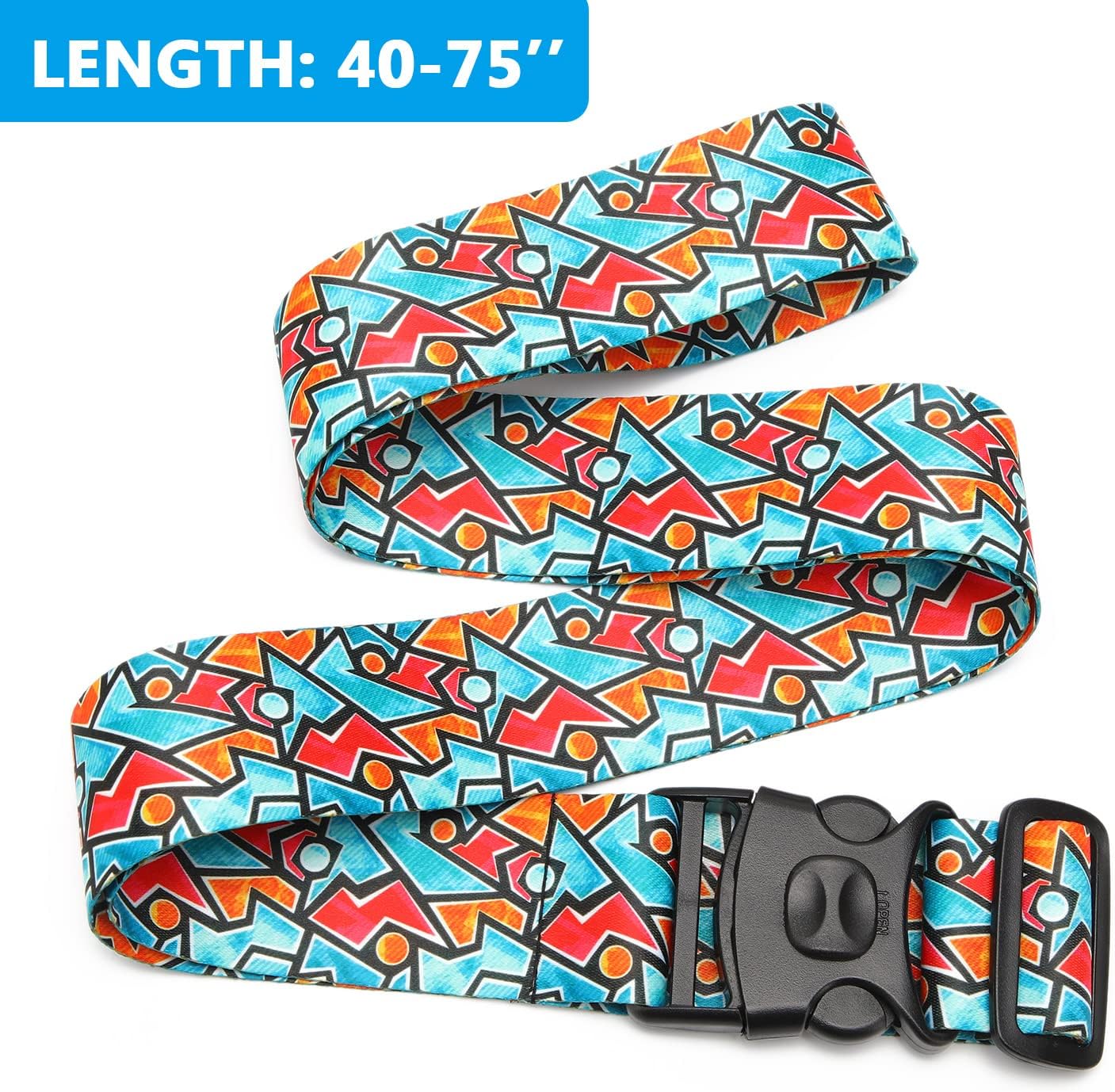 2 Pack 75'' x 2'' Adjustable Luggage Straps for Suitcase Belt Travel Bag Packing Straps Accessories (Lightning)