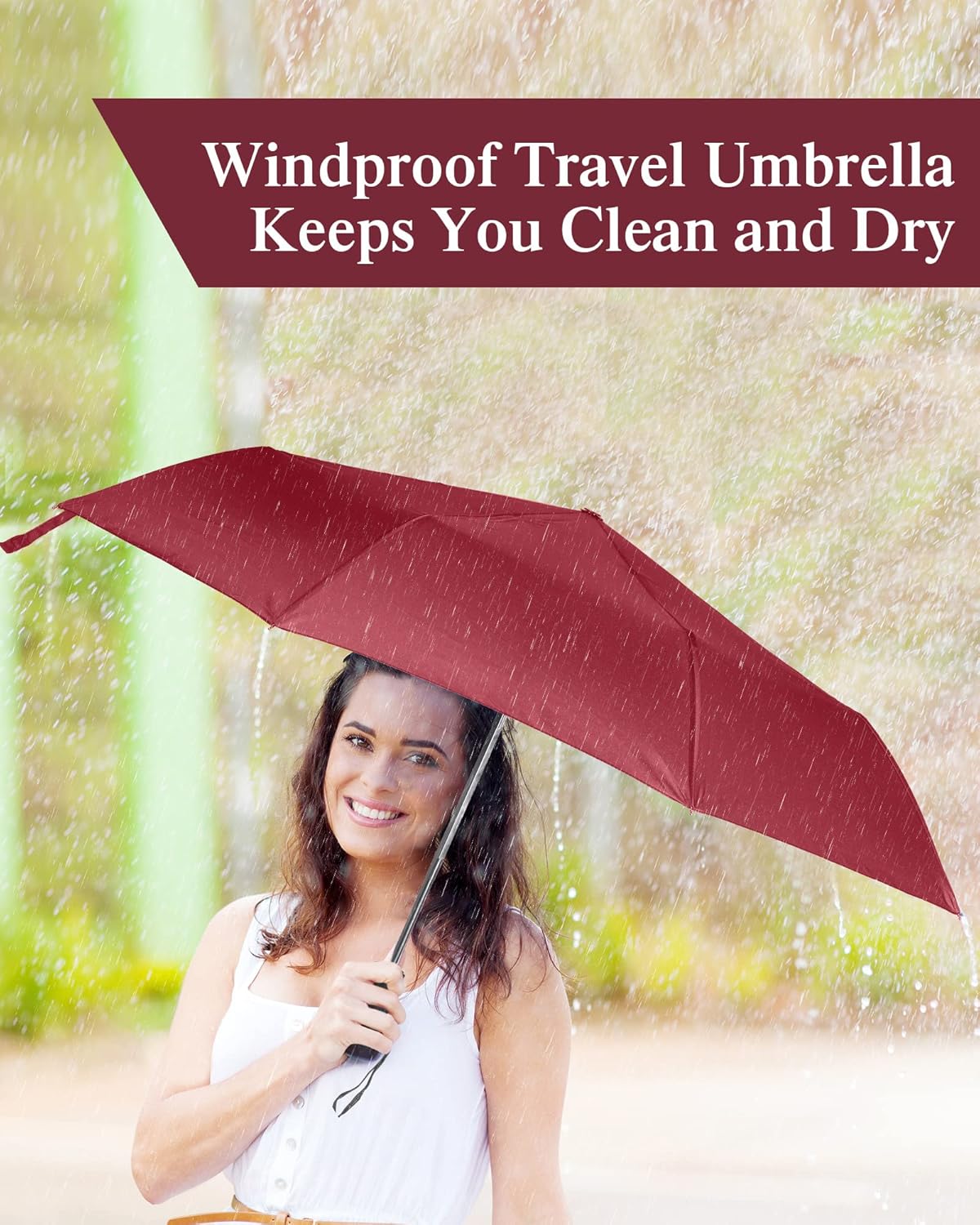 Reginary 6 Pack Umbrella Bulk Windproof Travel for Rain Automatic Open and Close Umbrella Collapsible Folding Rain Backpack Portable for Men Women