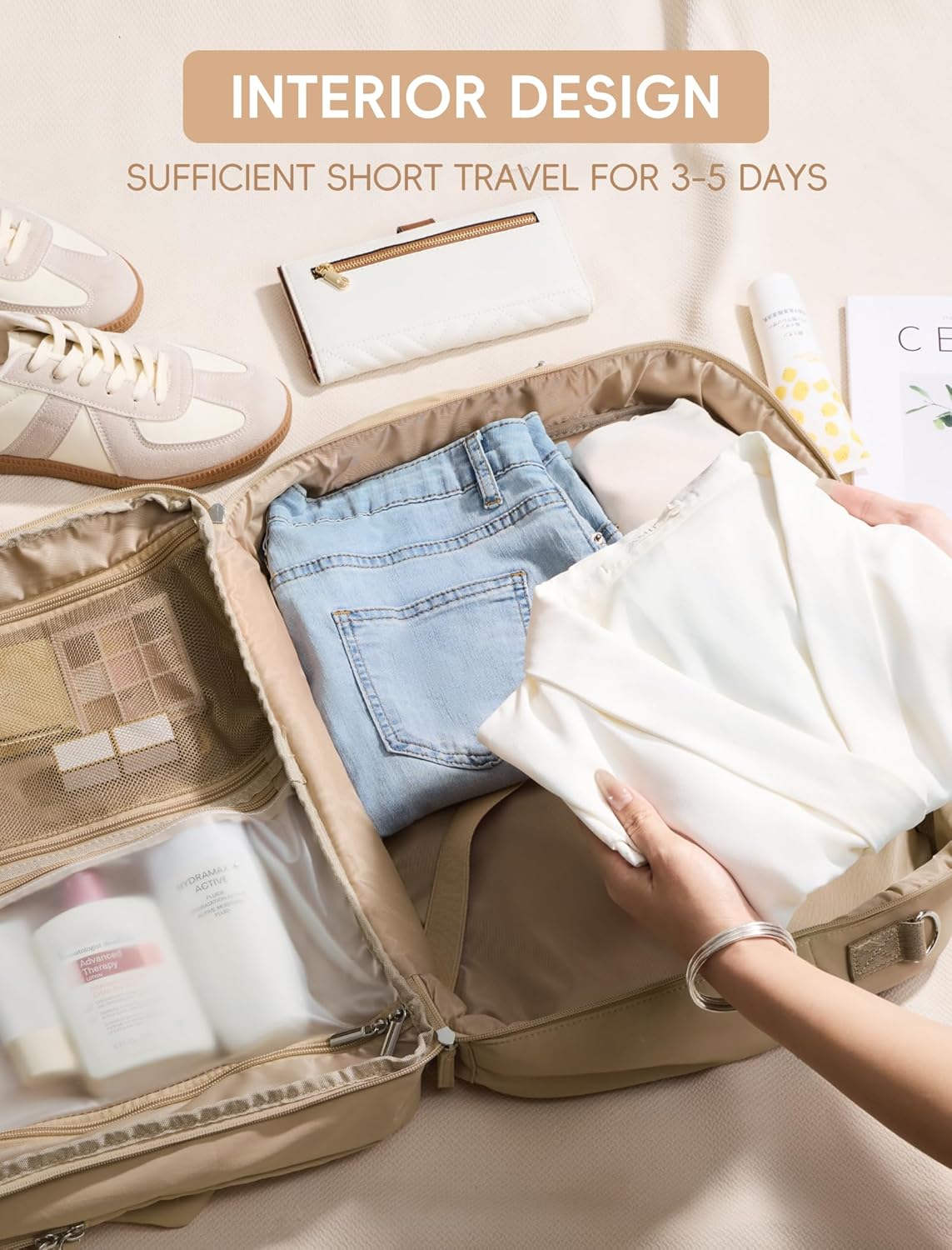 CLUCI Weekender Travel Bag for Women Puffer Tote Bag Carry On Duffle Overnight Bags with Shoe Compartment