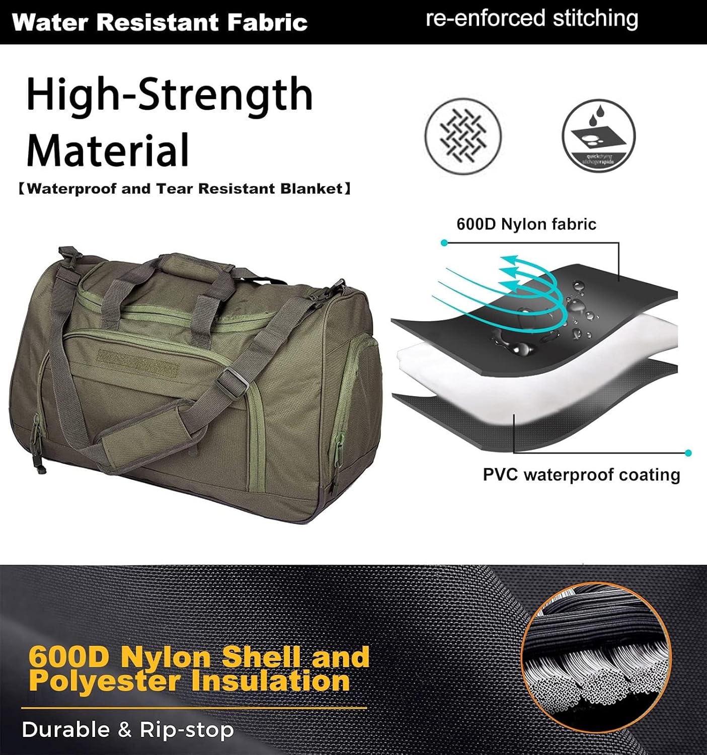 Gym Bag Duffle Bags for Men Women with Shoes Compartment Sport Weekend Travel Overnight Carry On Bag for Tactical Military Travel Work Out Bags (2.0 Green)