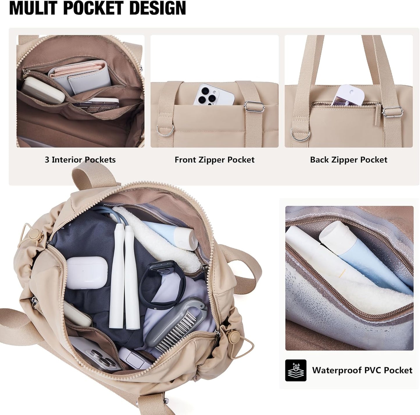 ROULENS Small Gym Bag for Women 2 Set Mini Gym Duffle Bag with Wet Compartment and Coin Wallet, Gym Tote Bag for Workout/Sport/Travel