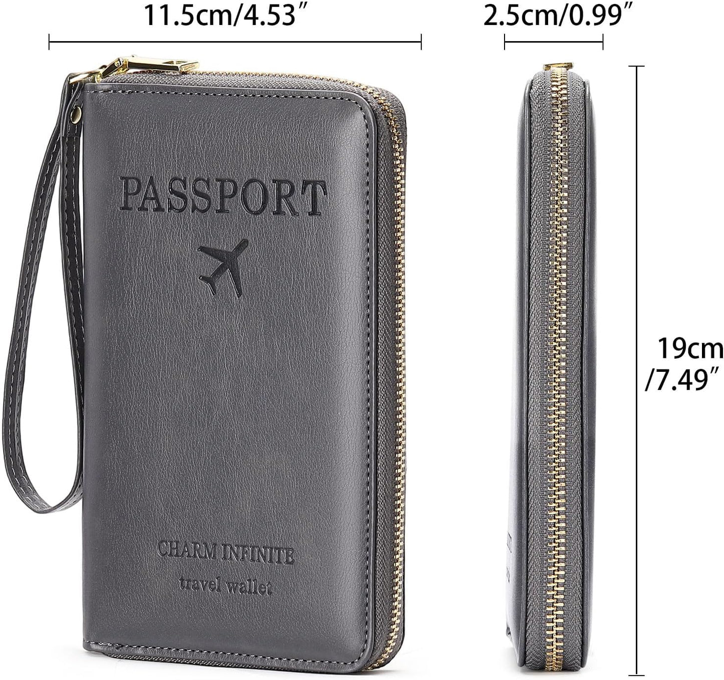 Leather RFID Blocking Passport Holder Travel Wallet, Passport Cover/Travel Wallet for Women/Men with
