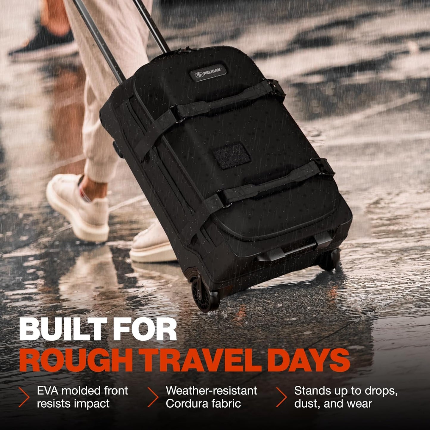 Pelican Aegis Luggage - Carry On Duffel Bag with Wheels - 22 Inch Carry On Bag - Airline Approved (Black)