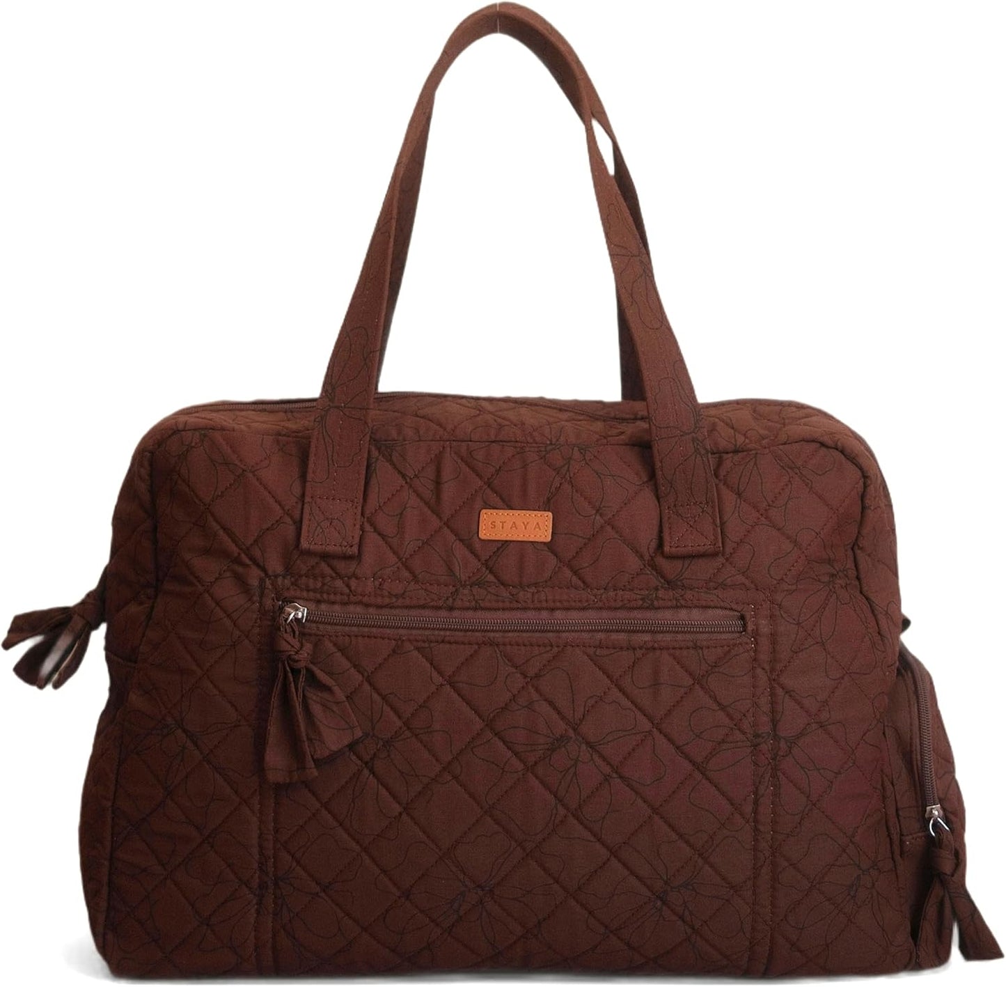 Staya Quilted Duffle Bag - Perfect Travel Companion, Quilted Weekender Bag for Women, (Cacao)