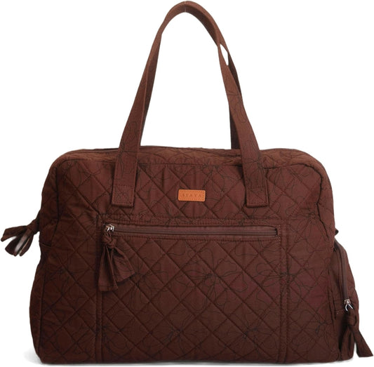 Staya Quilted Duffle Bag - Perfect Travel Companion, Quilted Weekender Bag for Women, (Cacao)