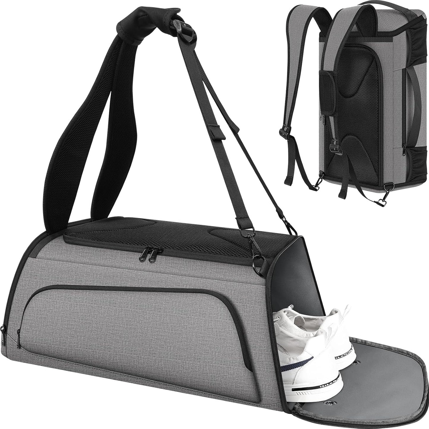 Gym Bag for Women Men, Duffle Travel Bag with Shoes Compartment and Wet Pocket, Waterproof Overnight Carry On Bag Backpack with Two Elastic Bottle Holders for Travel, Workout, Sports, Weekend - MIYCOO