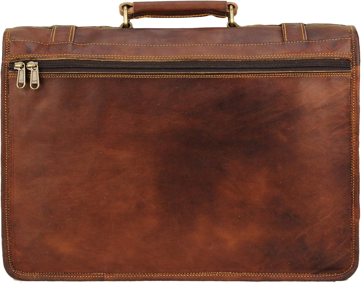 15 Inch Brown Leather Messenger Bag for Men and Women | Best Laptop Briefcase Computer Satchel Shoulder Crossbody Bag | Full Grain Leather Bag A Perfect Companion for College, Office Use