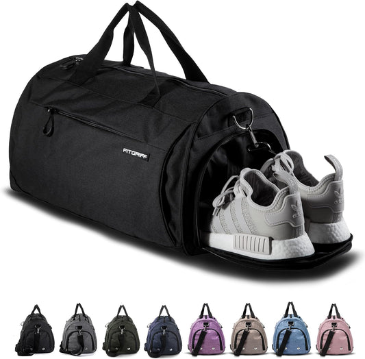Fitgriff® Gym Bag for Men & Women with Shoe & Wet Compartment - Duffle Bag for Travel, Sports, Fitness & Workout