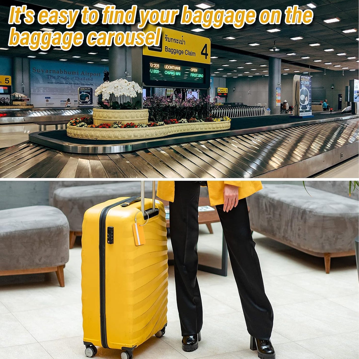 12 Pieces Luggage Tags Business Card Holder Aluminum Metal Travel ID Bag Tag for Suitcases Travel Luggage Baggage Identifier(Gold)