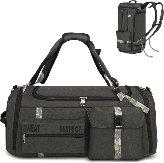 Gym Bags for Men Gym Duffle Bag Backpack 3-Way Sports Duffel Bags for Men with Shoe Compartment & Wet Pocket