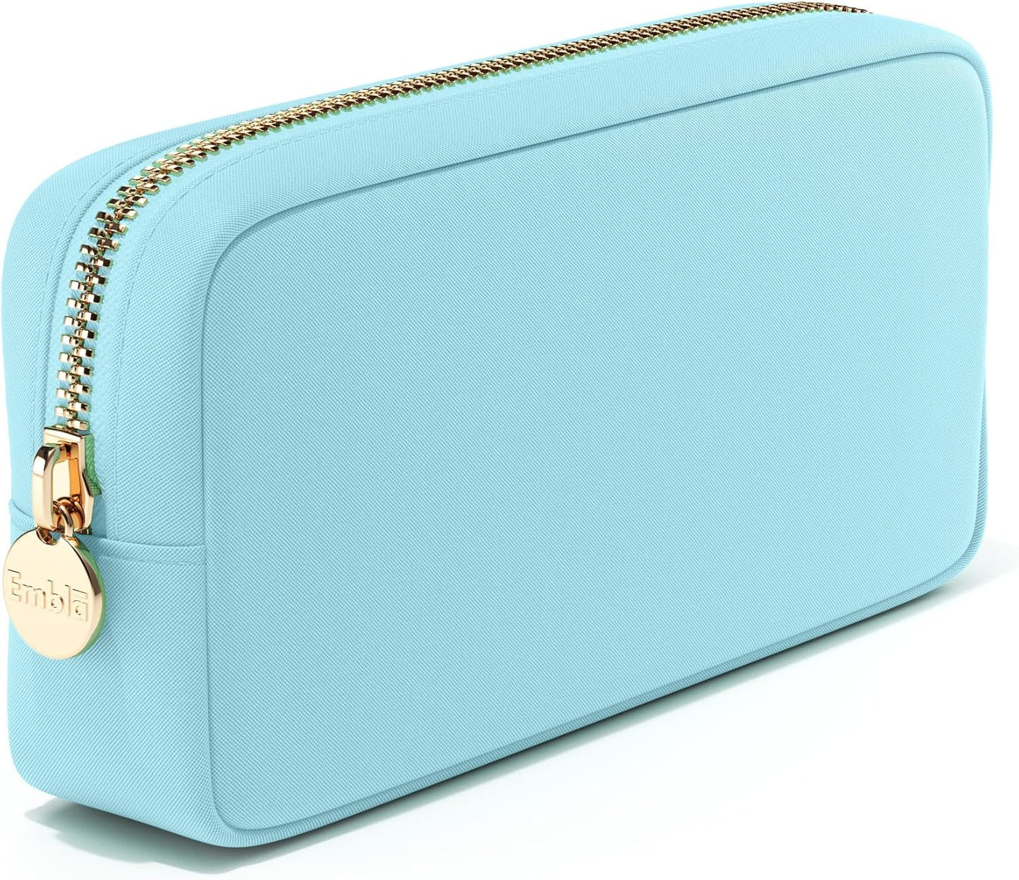 Embla Makeup Bag Travel Cosmetics Pouch and Toiletry Bag, Nylon Zipper Pouch Purse, Cute Make Up Organizer Storage Tote for Women Girls, Travel Skincare Case, Small Makeup Bags, Cotton Candy