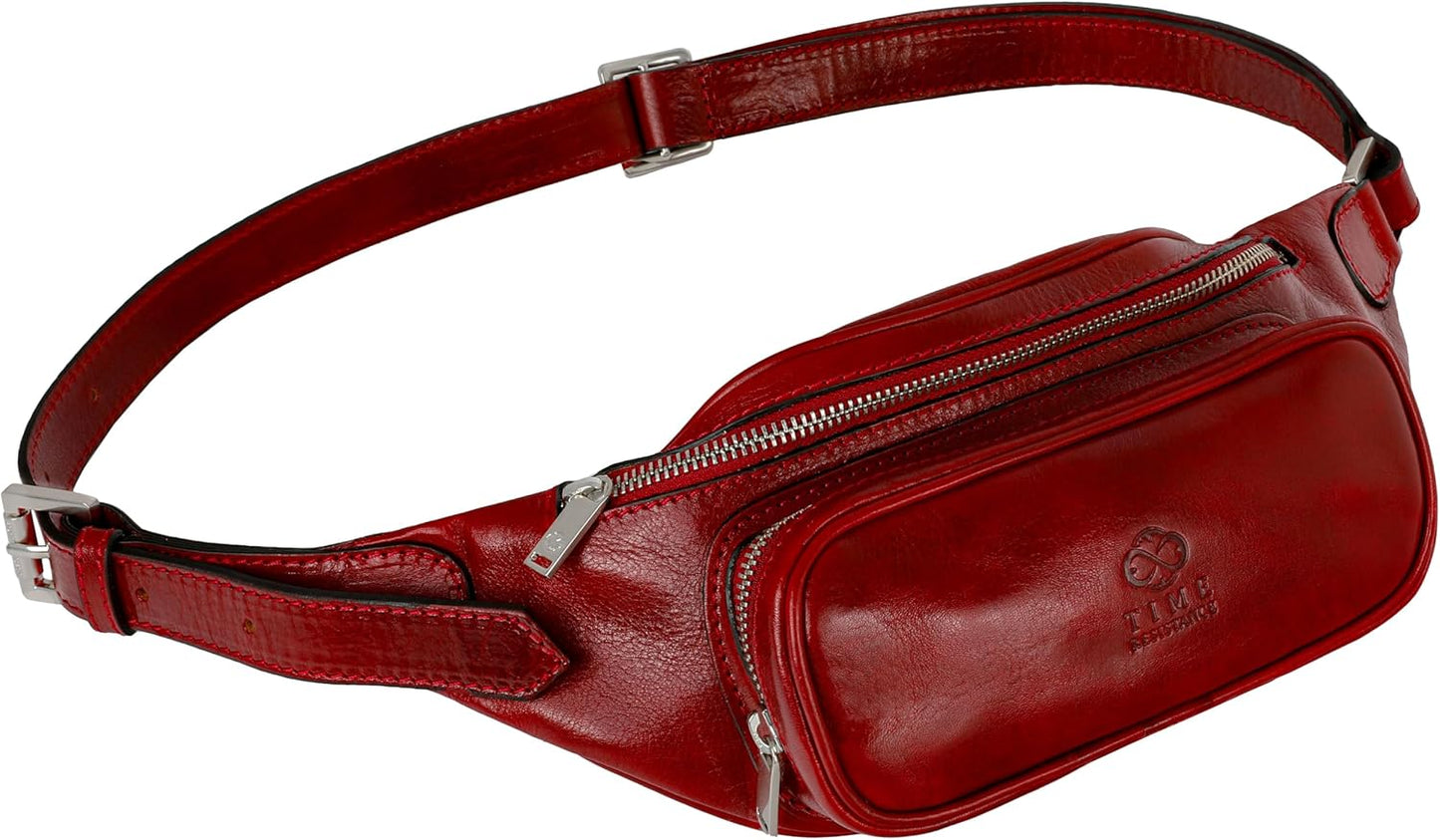 Leather Waist Pack | Belly Bag | Waist Bag| Leather Belt Bag | Leather Fanny Pack Handmade in Italy – Time Resistance