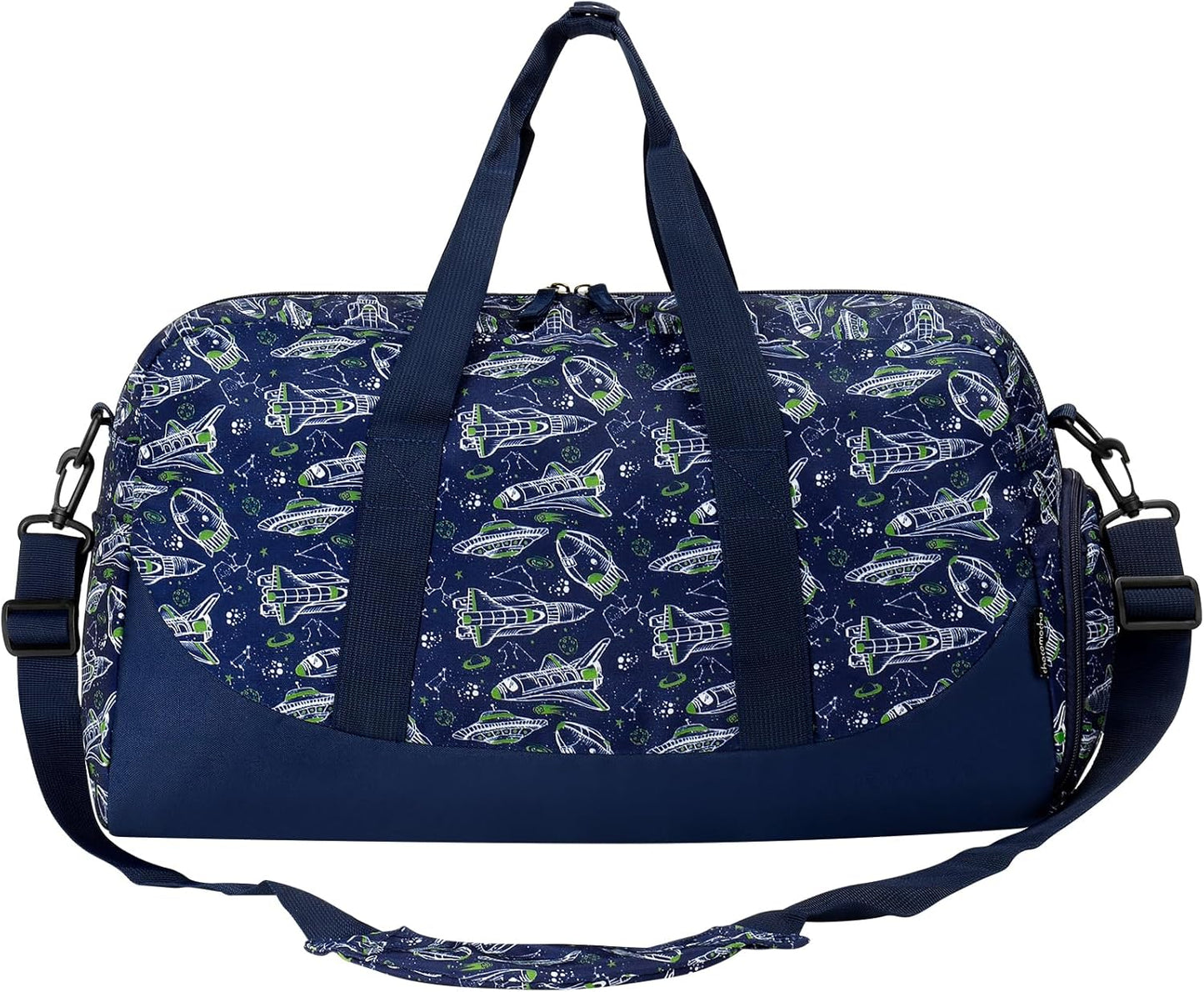 Choco Mocha Kids Duffle Bag Boys Spaceship Duffle Bag for Kids Travel Bag Boys Overnight Bag for Kids Duffel Bags Toddler Weekender Bag Childrens Kids Gym Sports Sleepover Bag 6-8 Gift Blue