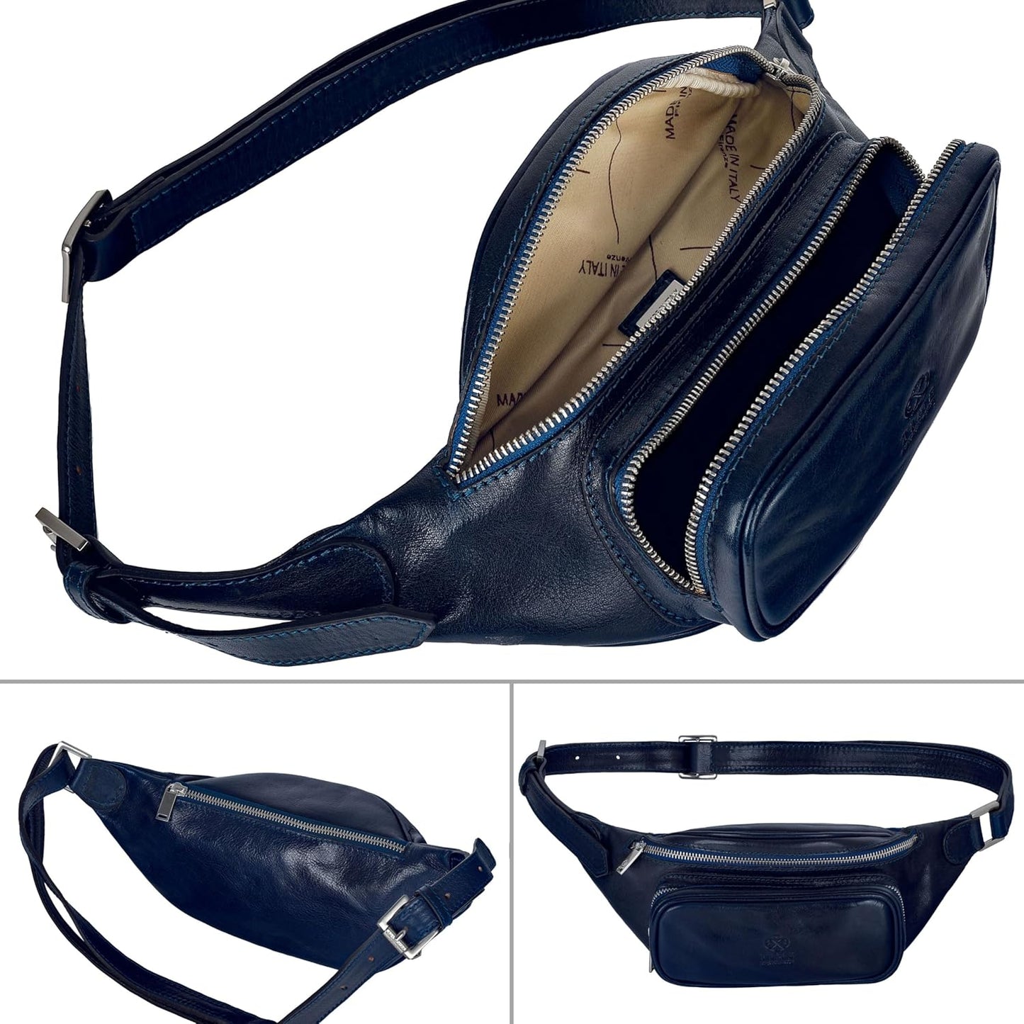 Leather Waist Pack | Belly Bag | Waist Bag| Leather Belt Bag | Leather Fanny Pack Handmade in Italy – Time Resistance