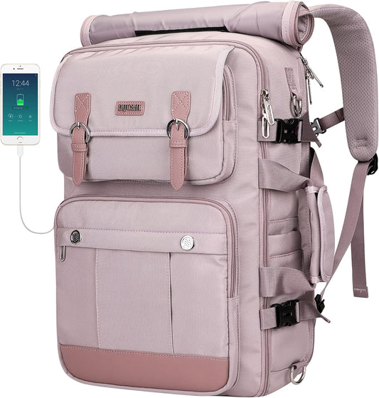 PIJUSHI Travel Backpack for Women Carry on Luggage Backpack Convertible Large Laptop Duffel Bag for Airplanes(PE049 Ashen Purple)