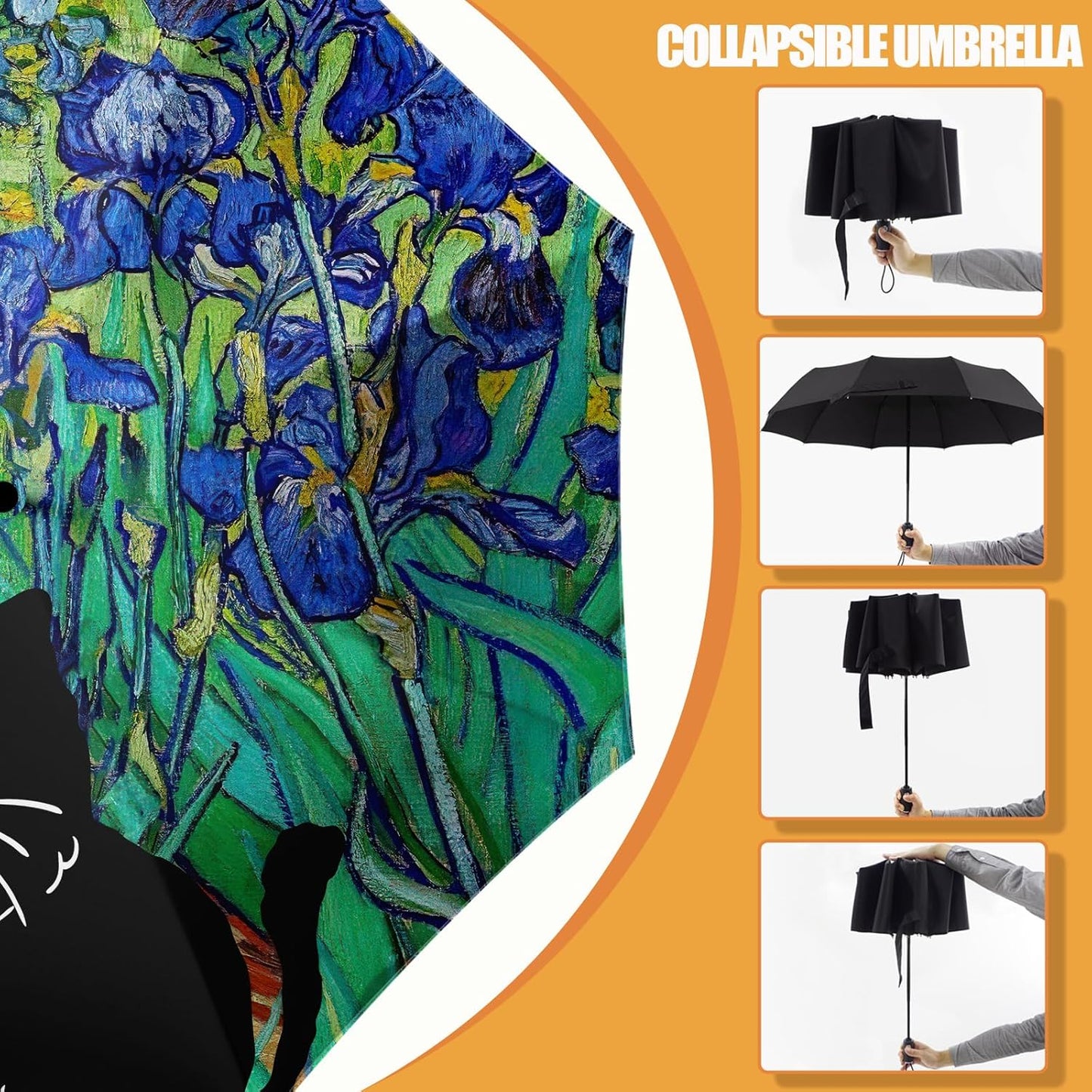 Small Compact Travel Automatic Folding Umbrella for Women, Portable Lightweight, Rain, Wind, UV Sun Shade