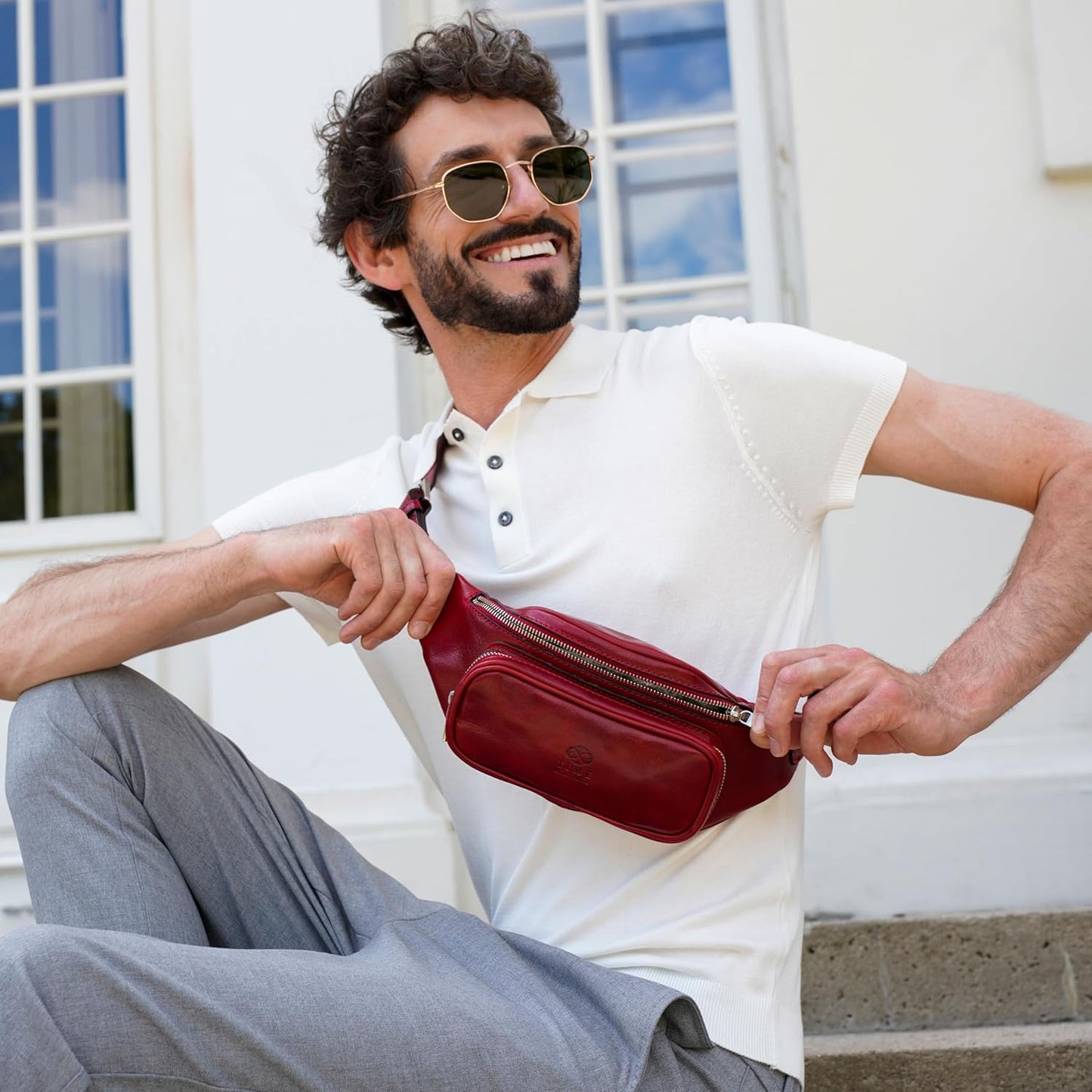 Leather Waist Pack | Belly Bag | Waist Bag| Leather Belt Bag | Leather Fanny Pack Handmade in Italy – Time Resistance