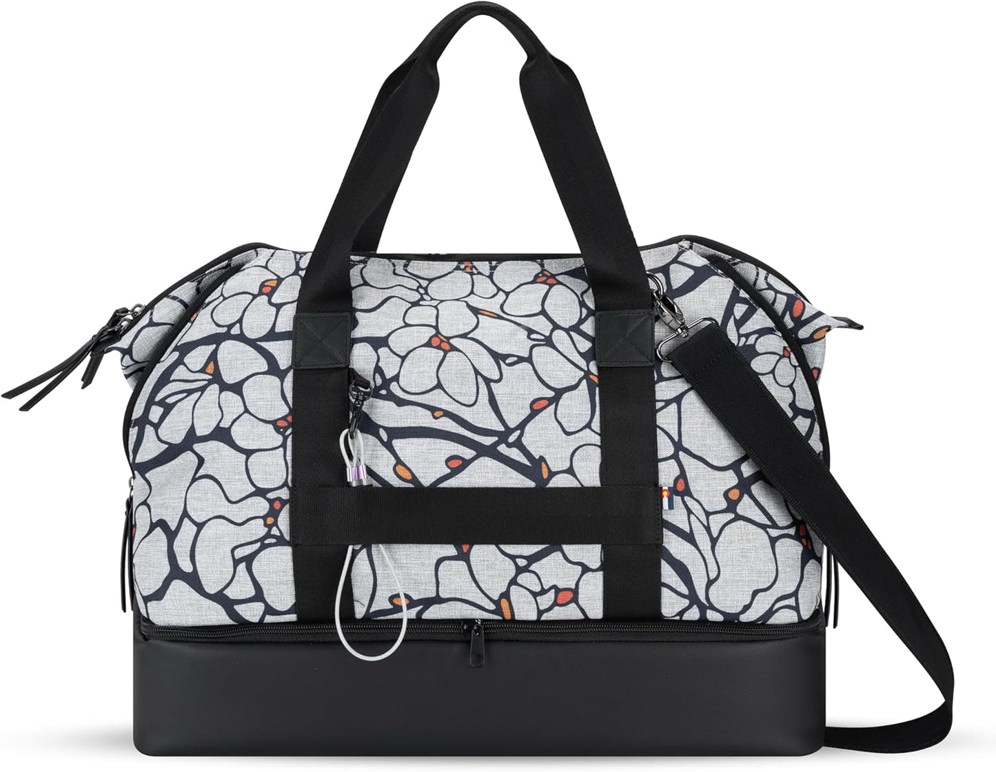 Sherpani Boston, Anti-Theft Weekender Bags,Travel Duffel Bag for Women, Carry On Tote Bag with Removable Shoe Bottom Compartment, Metal Hardware