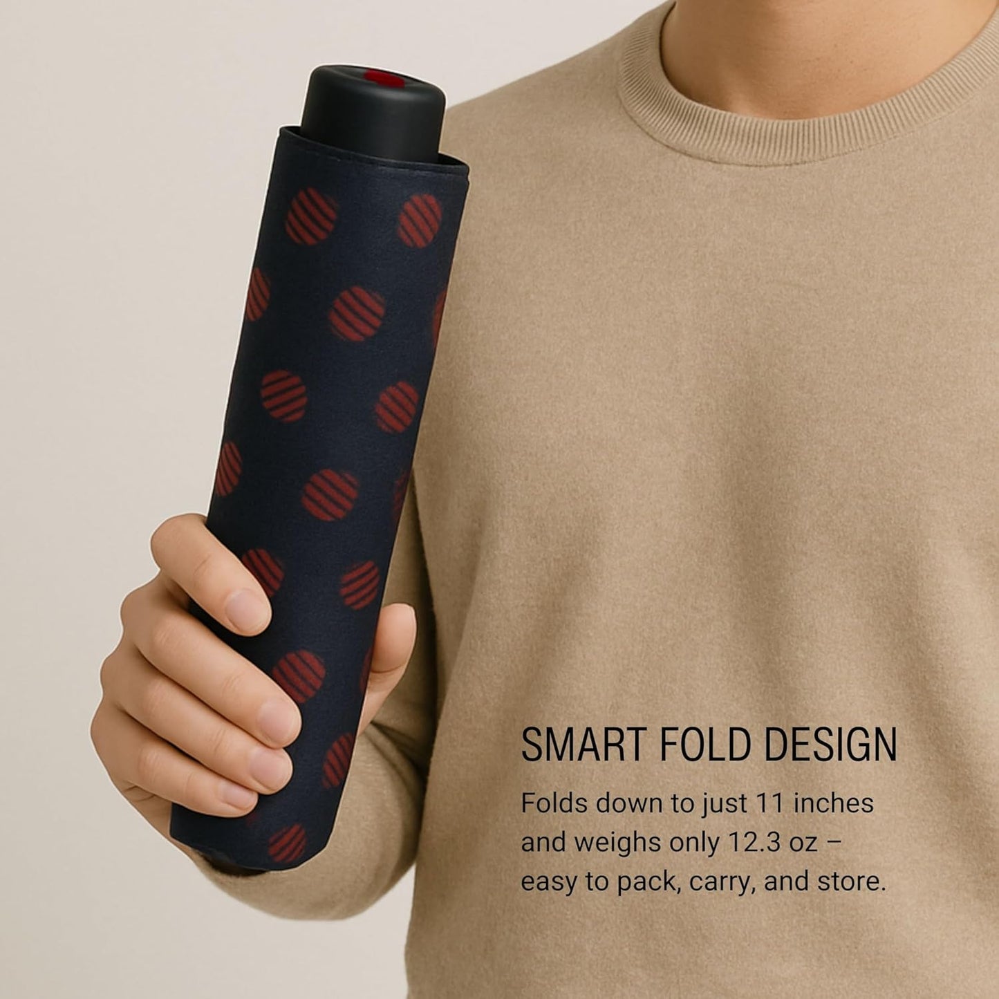 Knirps A.200 Medium Duomatic Windproof Umbrella for Adults – Automatic Open Close 38.5" Canopy, Travel Case Included