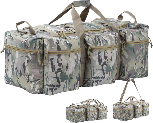 100L Large Military Duffle Bag Deployment Duffel Bag Sports Equipment Travel Luggage Bag with Detachable Backpack Straps…