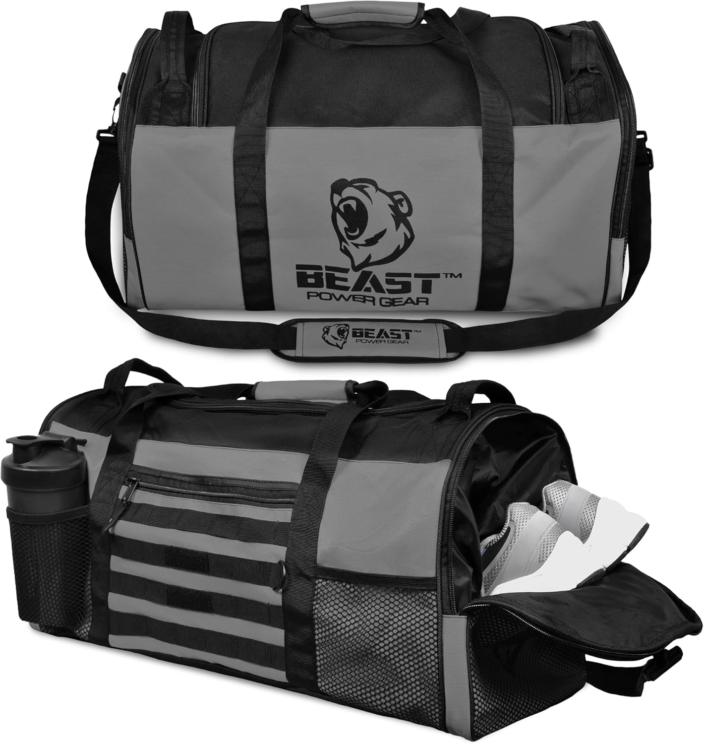 Duffel Gym Bag For Women with Shoe Compartment, Sports Bag with Zippered Pockets, Adjustable Straps Duffle Gym Bag For Men