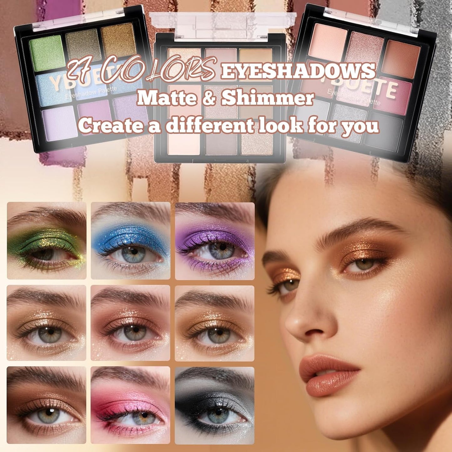 Makeup Full Kit for Beginners Girls Women, Travel Makeup Set Present for Her,Cosmetic Set Include Eyeshadow Blush Lip Gloss Peel Off Lip Stain Eyeliner Mascara Eyebrow Pencil Cosmetic Bag