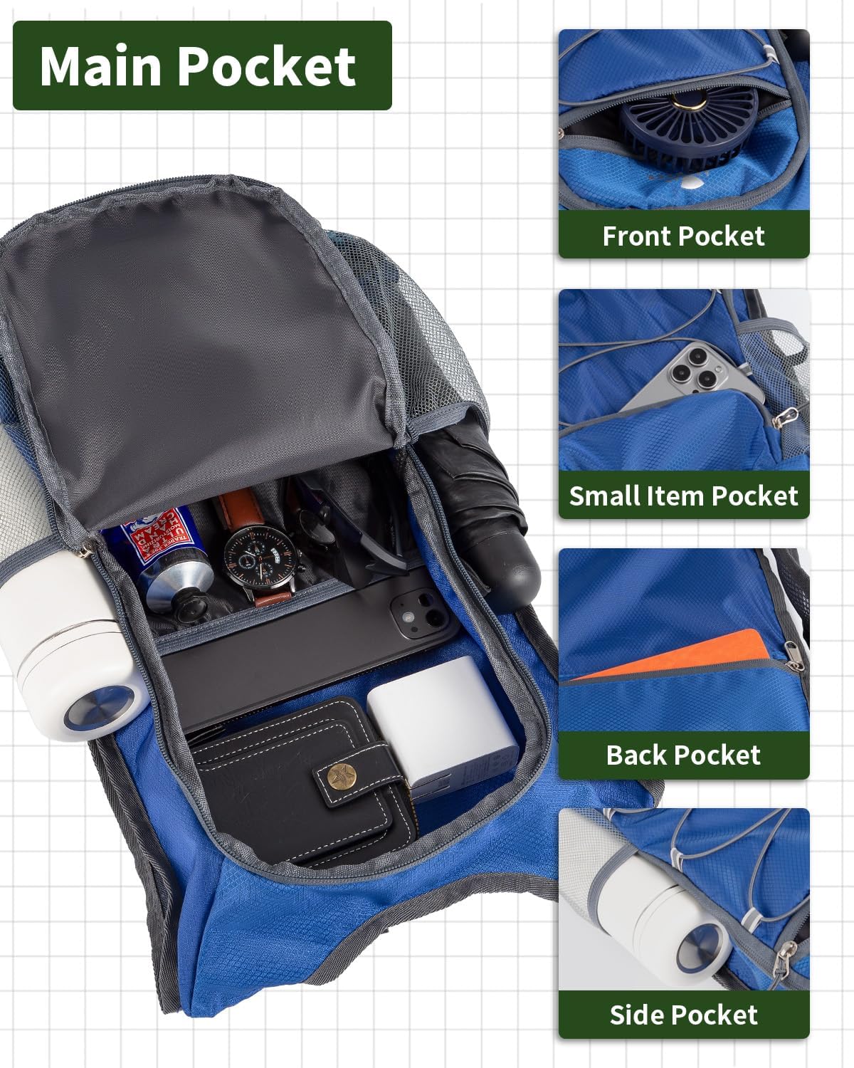 15L Lightweight Packable Hiking Backpack Water Resistant Foldable Daypack for Hiking Travel Cycling Outdoor Sports