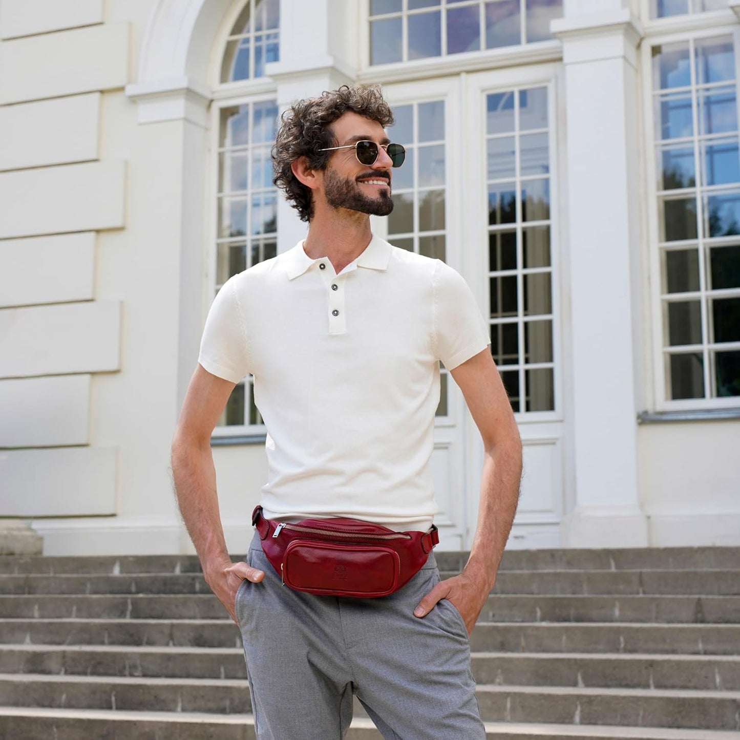 Leather Waist Pack | Belly Bag | Waist Bag| Leather Belt Bag | Leather Fanny Pack Handmade in Italy – Time Resistance