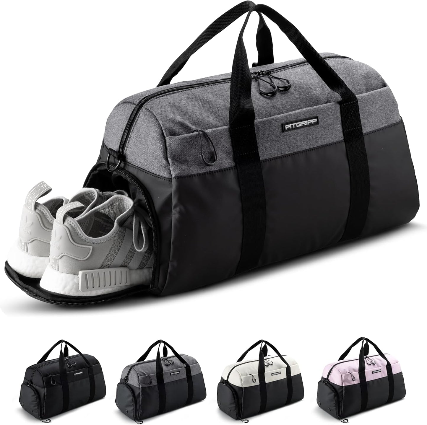 Fitgriff® Gym Bag V2 for Men and Women with Shoe & Wet Compartment - Duffle Bag for Travel, Sports, Fitness and Workout