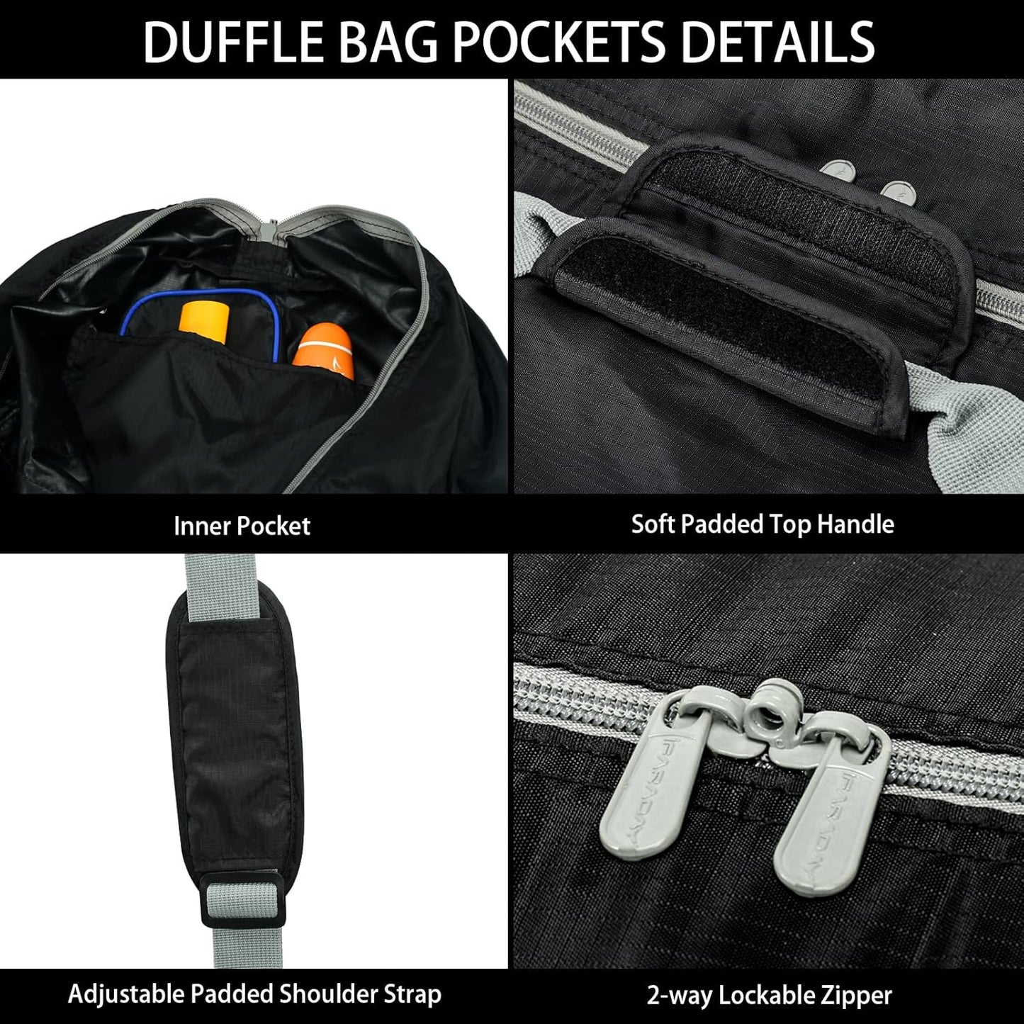 105L Extra Large Duffel Bag 32.5 inch Lightweight Luggage for Travel-Black