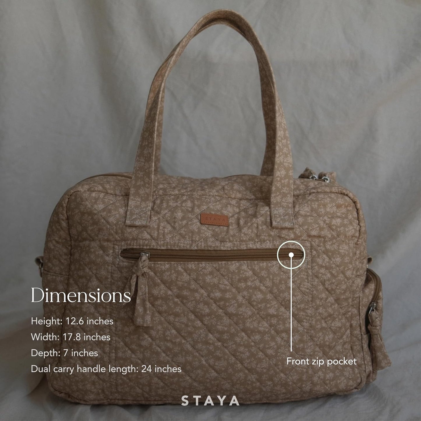 Staya Quilted Duffle Bag - Perfect Travel Companion, Quilted Weekender Bag for Women, (Floral Canvas)