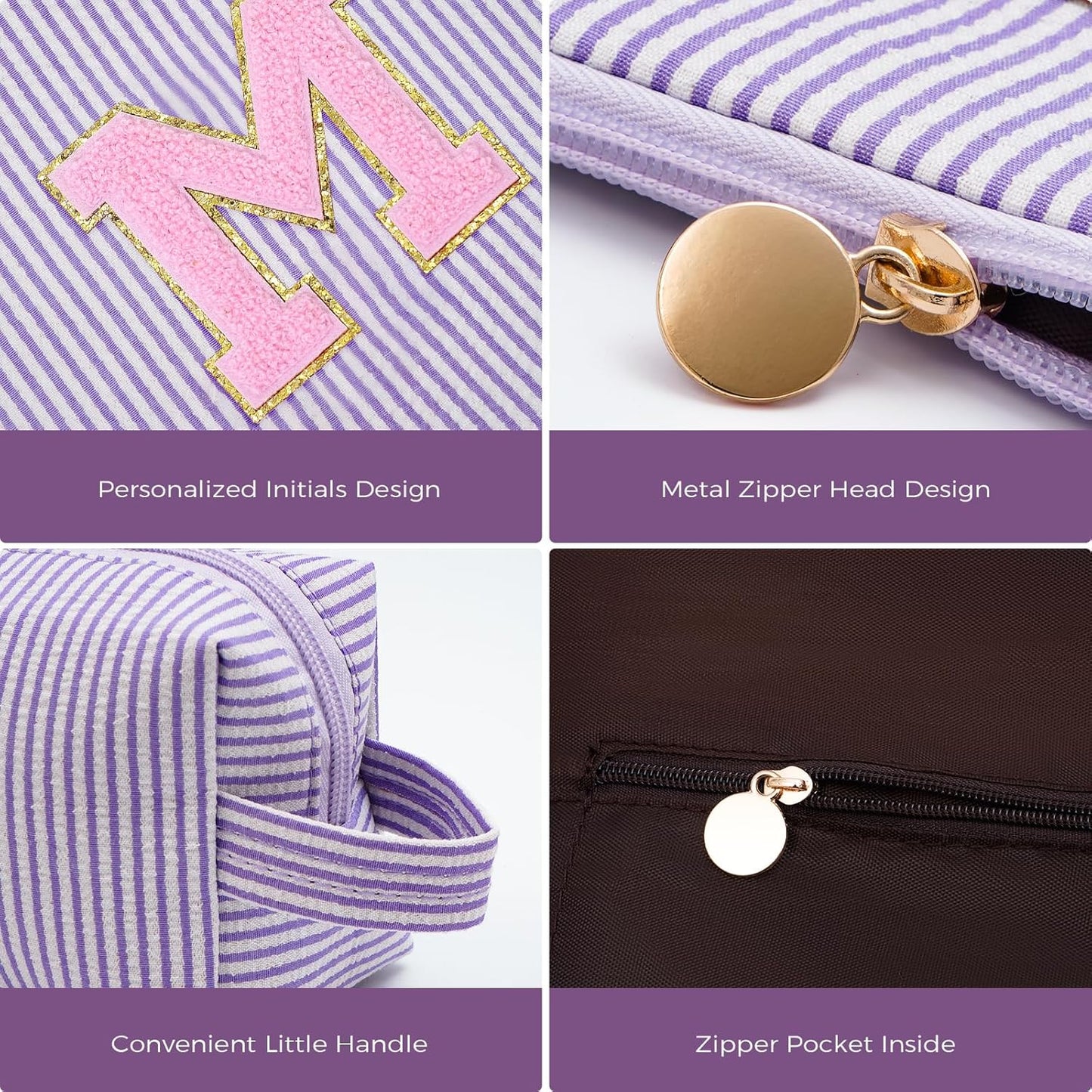 Mothers Day Gifts for Mom,Mum Gifts from Daughter,Birthday Gifts for Wife Sister Her,Mother in Law Gift,Mama Gifts Idea,Makeup Bag Set Cosmetic Bag - Lavender,M