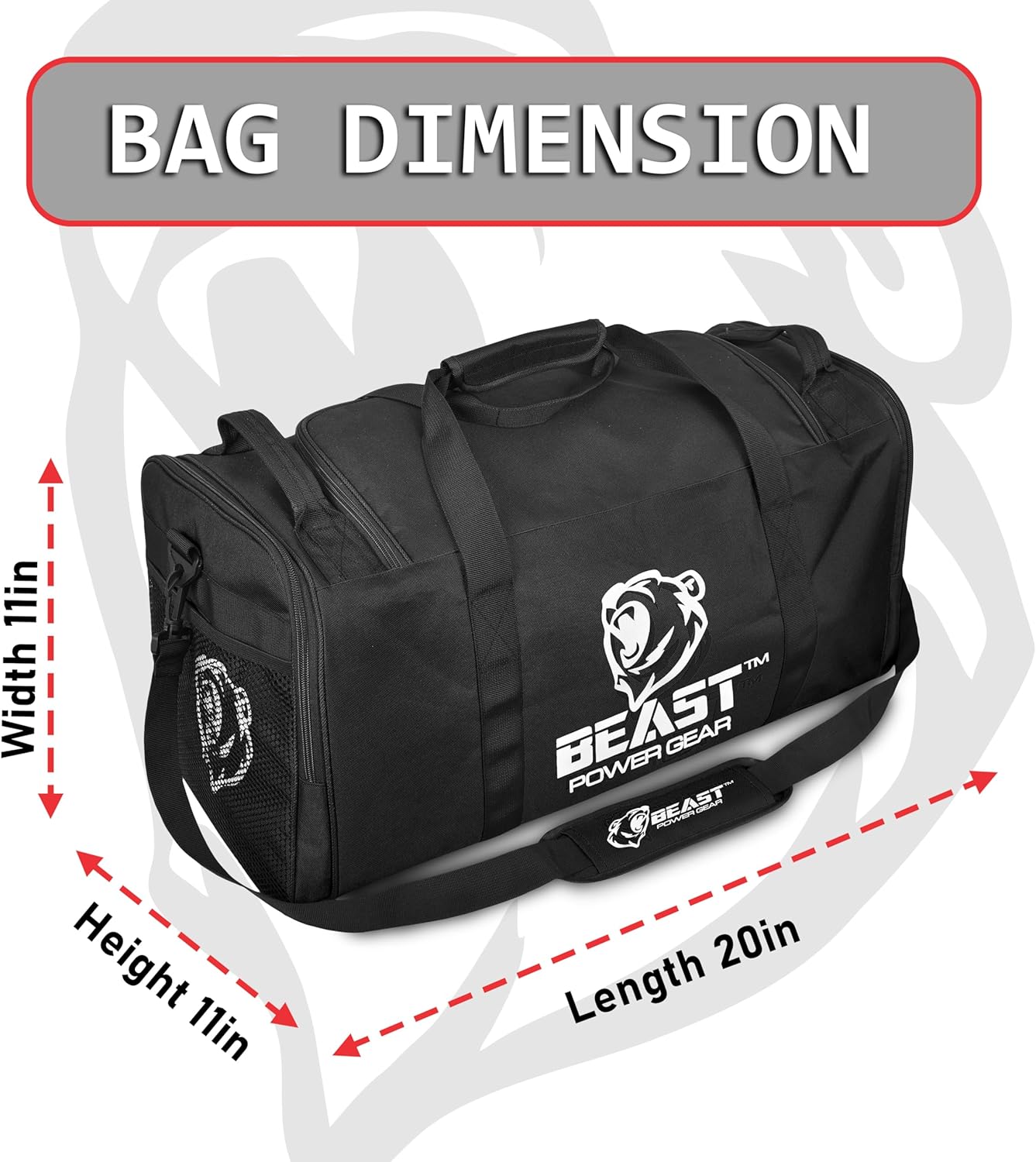 Duffle Gym Bag for Men & Women – Large Duffel Athletic Gym Boxing Bag with Shoes Compartment, Wet Pocket – Fitness,Workout,MMA,BJJ,Jiu Jitsu Gym Bag