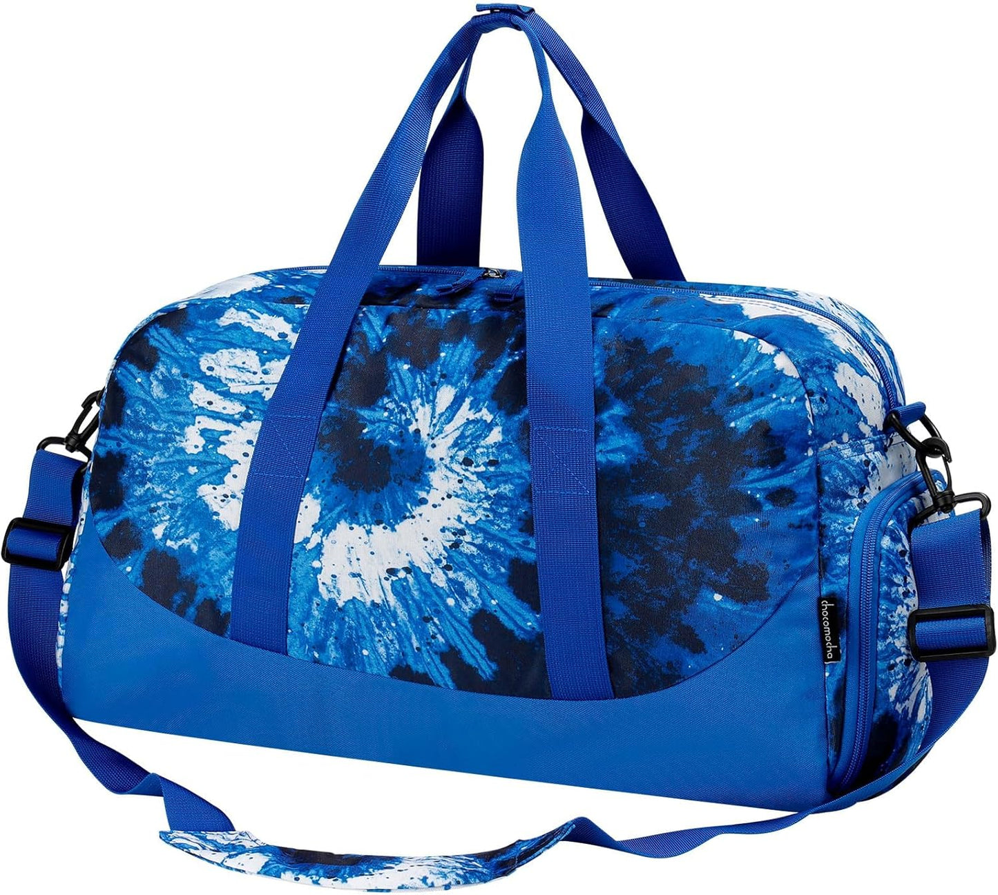 Choco Mocha Kids Duffle Bag Boys Tie Dye Duffle Bag for Kids Travel Bag Boys Overnight Bag for Kids Duffel Bags Toddler Weekender Bag Childrens Kids Gym Sports Sleepover Bag 6-8 Gift Blue