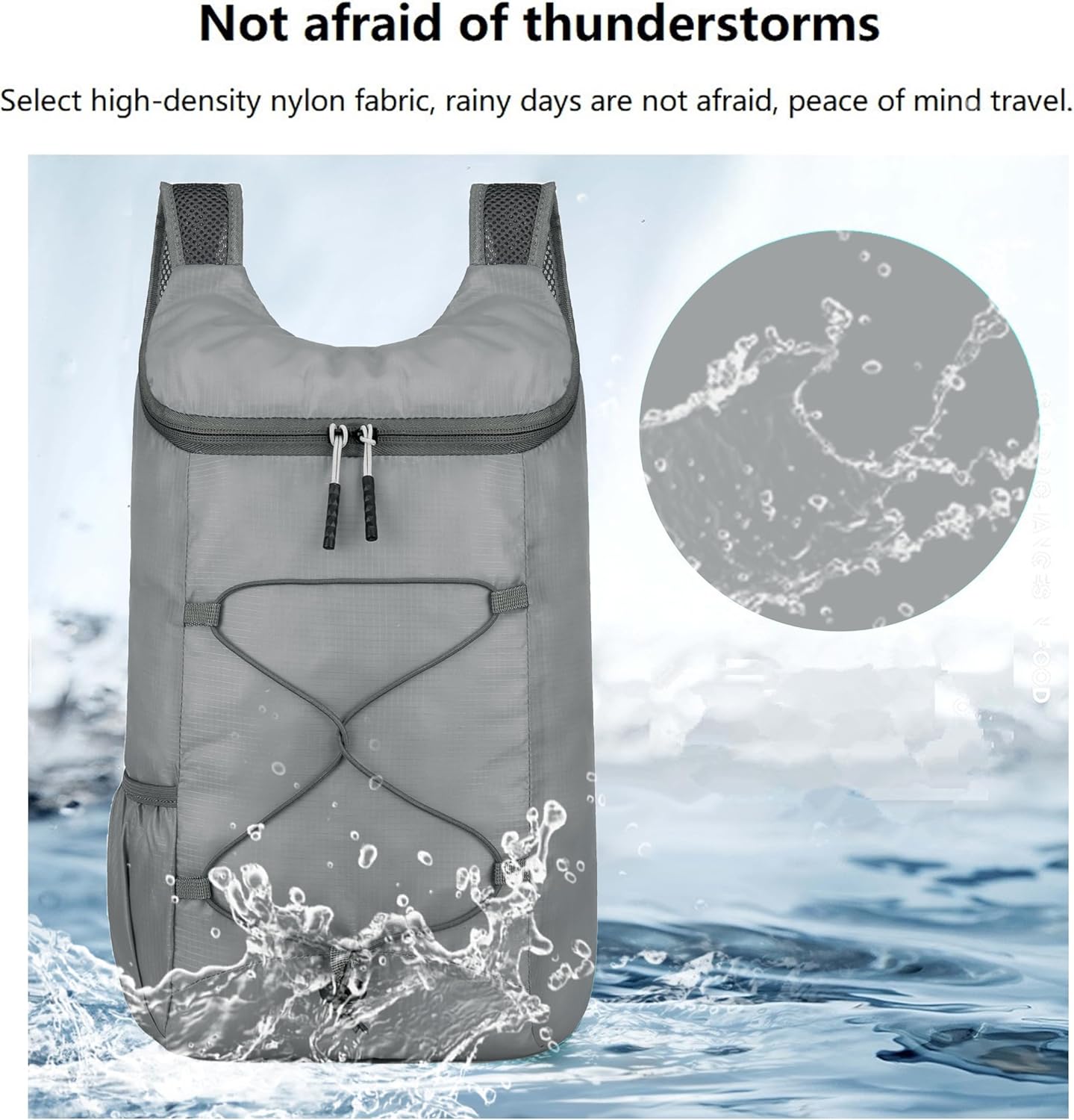 16L Lightweight Foldable Hiking-Backpack Small Packable-Daypack For Travel,Ultralight Water-Resistant Gym Bag Men Women Easy Carry-on (Gray)