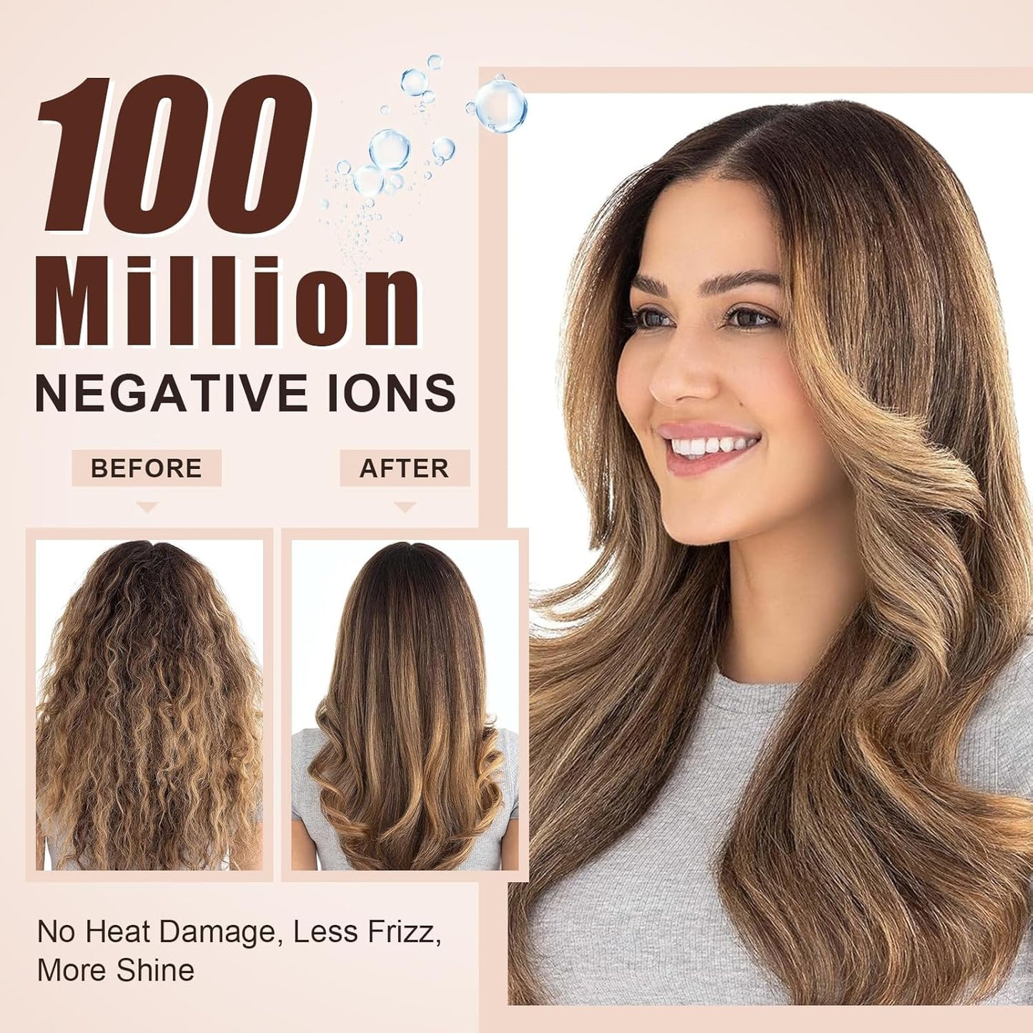 1200W Big Size Professional Hair Dryer Brush Blow Dryer Brush in One, 110v-220v Hot Air Straightener Brush for Smooth Frizz-Free Blowout, Fast Dry & Style