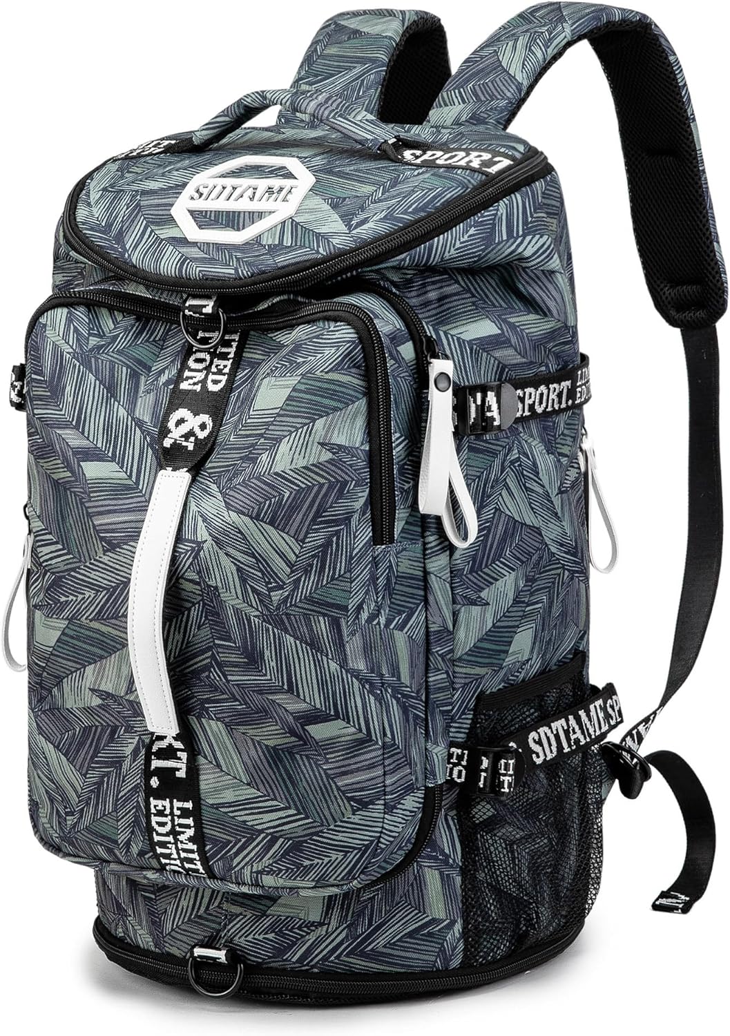 Gym Duffle Bag Backpack with Shoe Compartment,4 ways Travel Backpack for Women and Men,Multi-Functional Weekender bag with Waterproof Layer&Laptop Compartment for Fitness, Travel,Camping