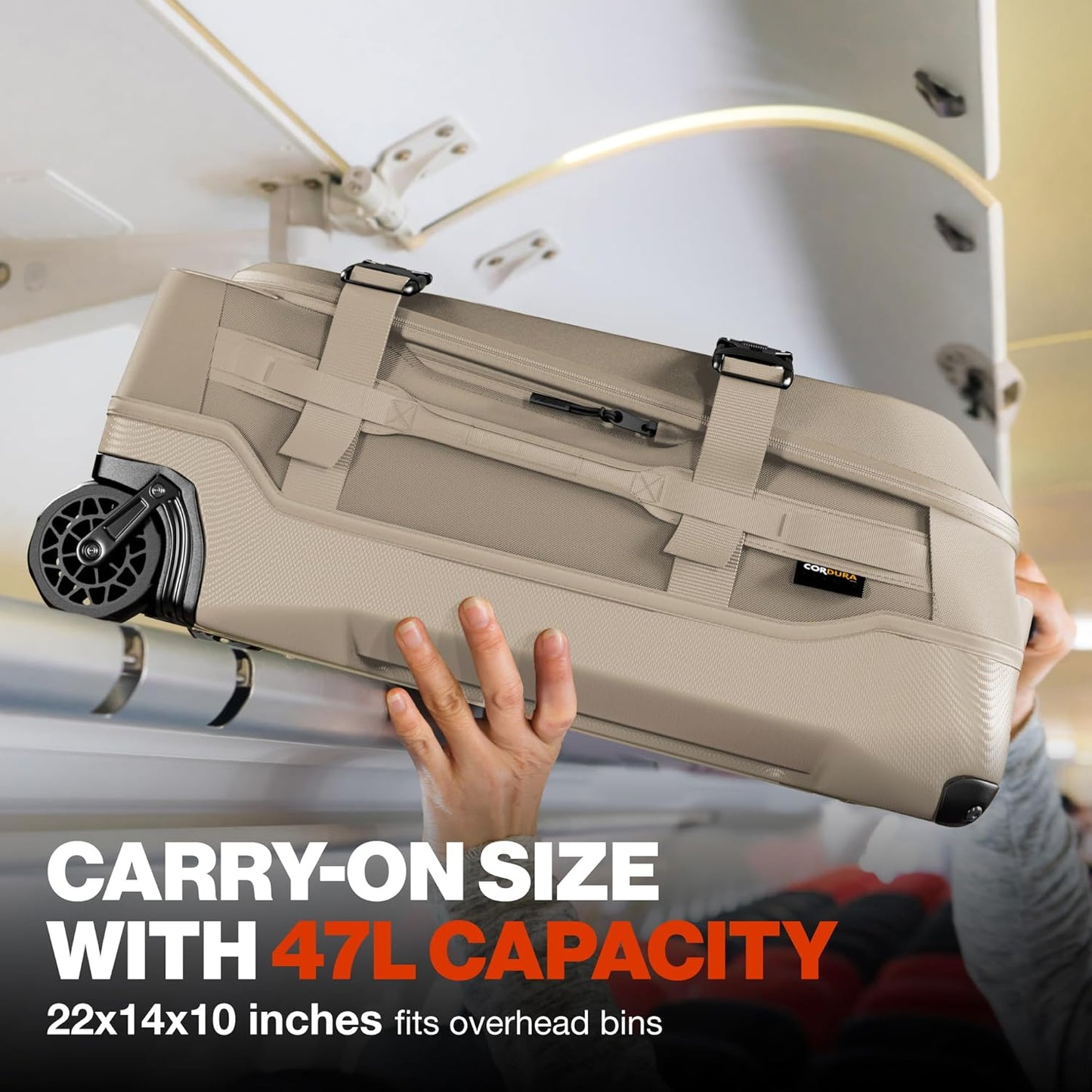 Pelican Aegis Luggage - Carry On Duffel Bag with Wheels - 22 Inch Carry On Bag - Airline Approved (Sand)