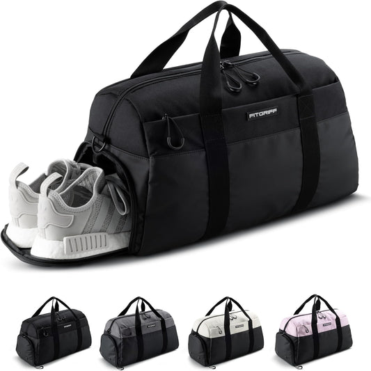 Fitgriff® Gym Bag V2 for Men and Women with Shoe & Wet Compartment - Duffle Bag for Travel, Sports, Fitness and Workout