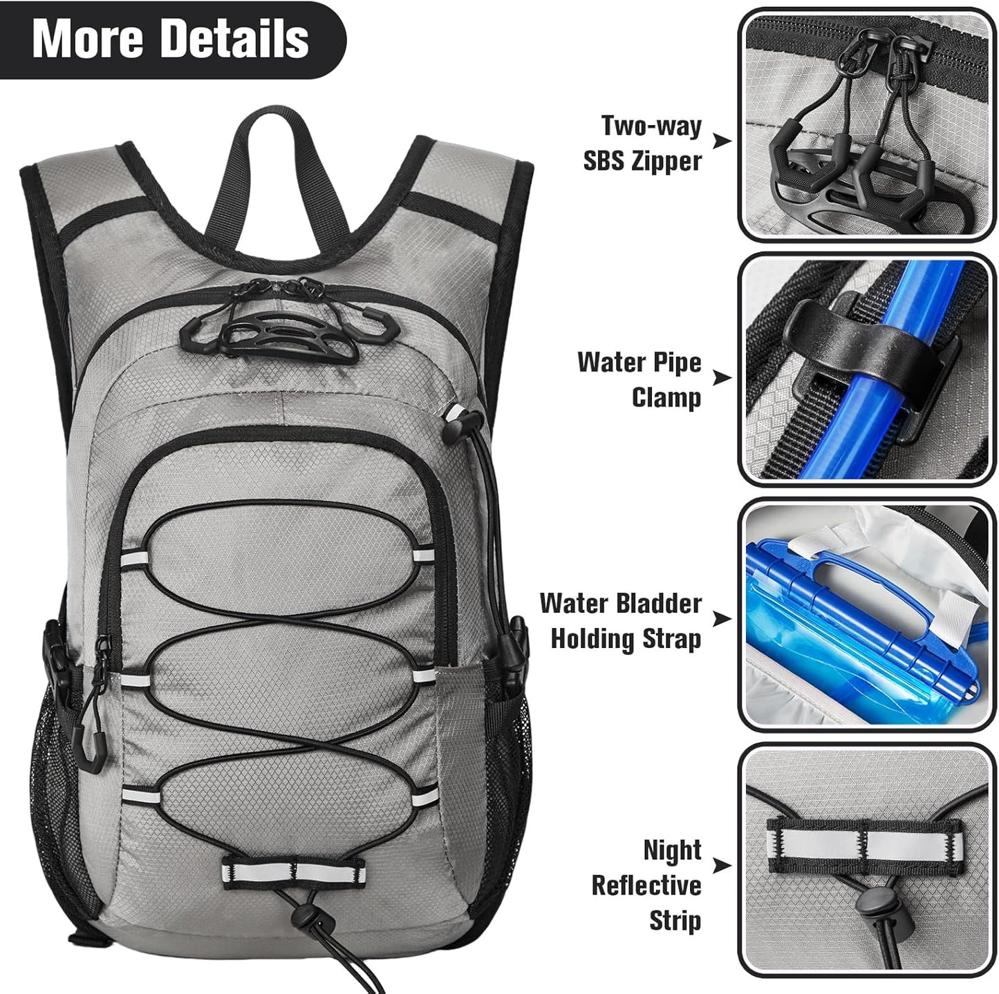 12L Kids Hiking Backpack, Small Hydration Backpack, Waterproof Kids Camping Daypack 5-12, No Water Bladder…