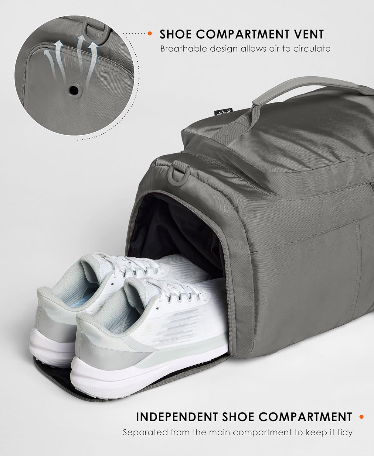 Gym Bag for Women Workout Gym Backpack with Shoe Compartment Sports Duffel Bag Multiple Pockets 30L (Dark Grey)