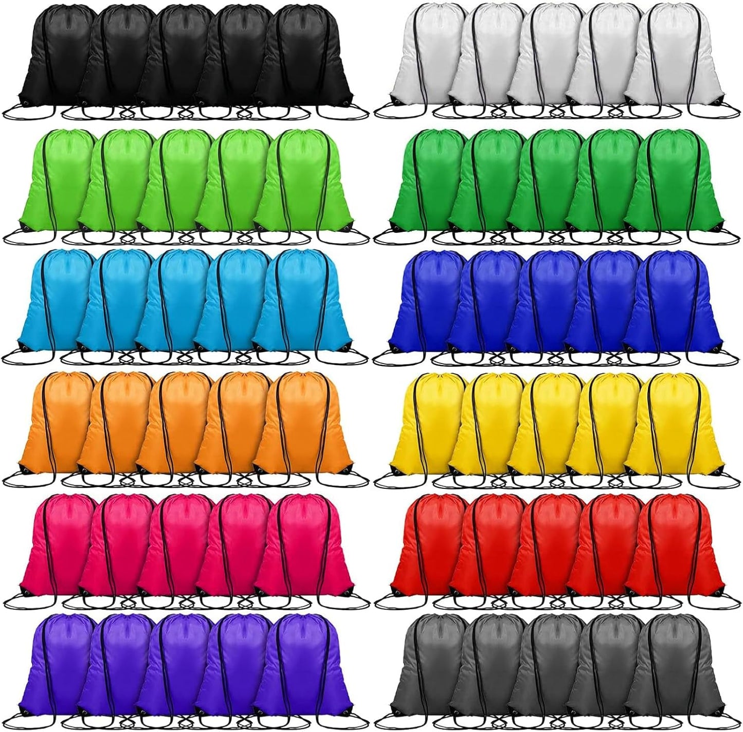 120PCS Drawstring Backpack,Drawstring Bags,Sport Bag Bulk Gym Cinch Bag Sack for Women Men Outdoor Sports,12 Colors (120PCS)