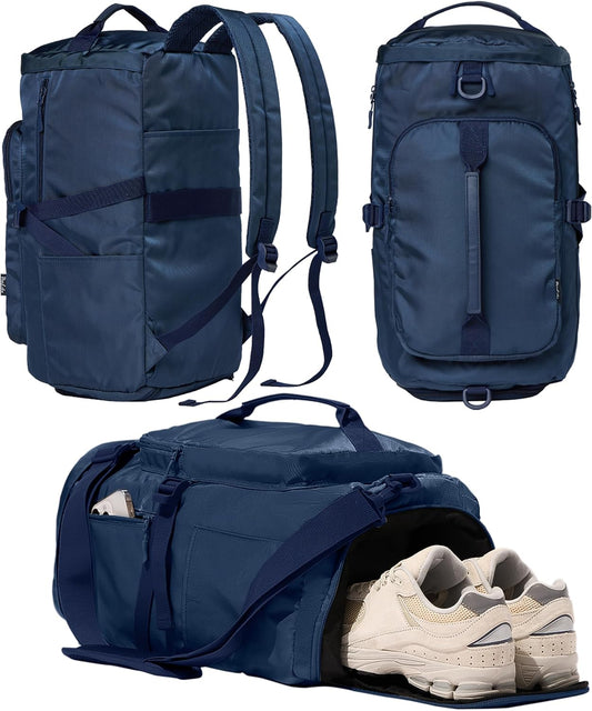 Gym Bag for Women with Shoe Compartment and Wet Pocket Convertible Gym Backpack workout Duffel Bag Multiple Pockets 30L