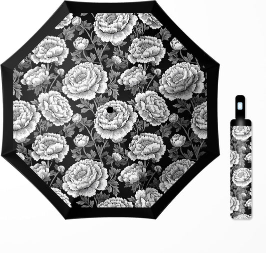 Small Travel Folding Umbrella for Girl, Portable, UV, SunShade, Compact, Automatic, Rain & Wind