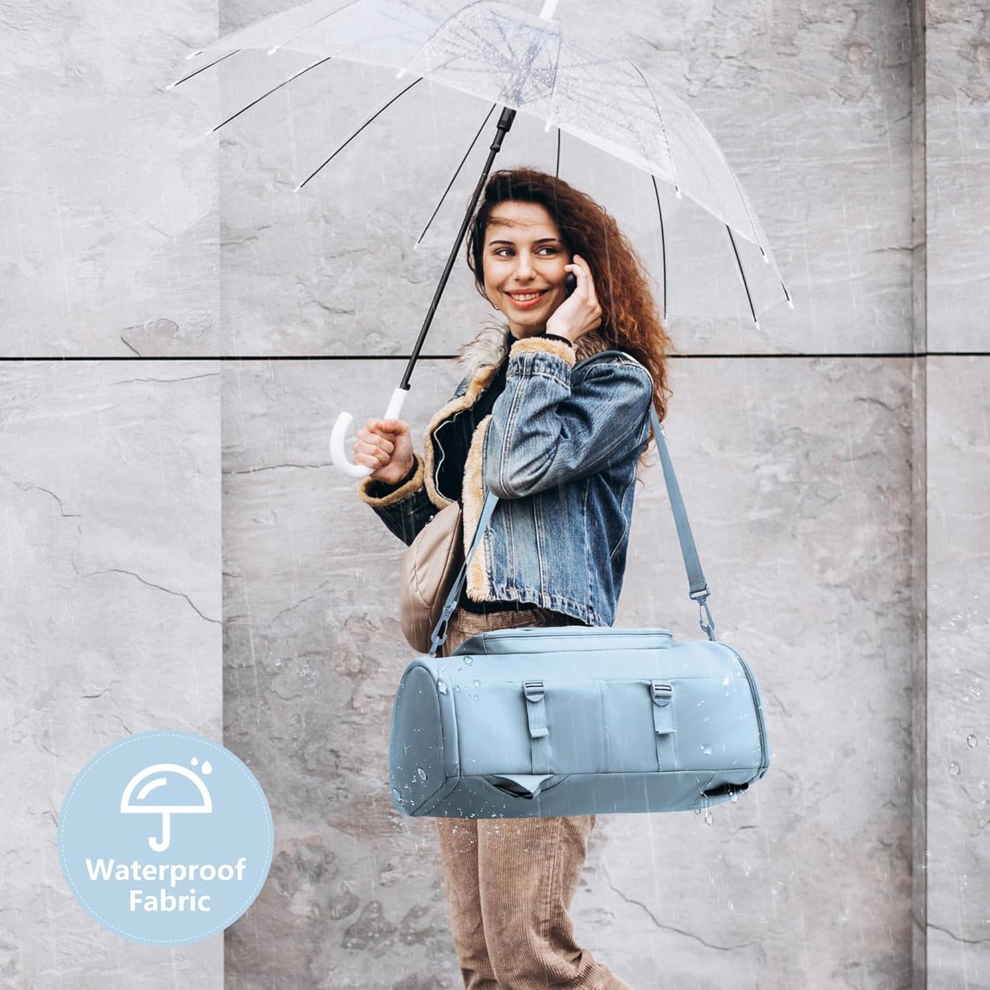 Gym Bag with Shoes Compartment - Duffle Bag for Men and Women, Travel Backpack Weekender Overnight Bag, Sports Bag with Wet Pocket Blue - MIYCOO