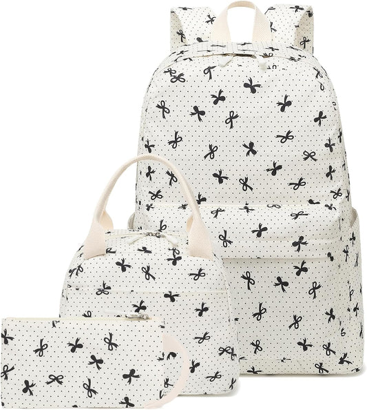 LEDAOU Backpack for Girls School Bag Kids Bookbag Teen Backpack Set Daypack with Lunch Bag and Pencil Case