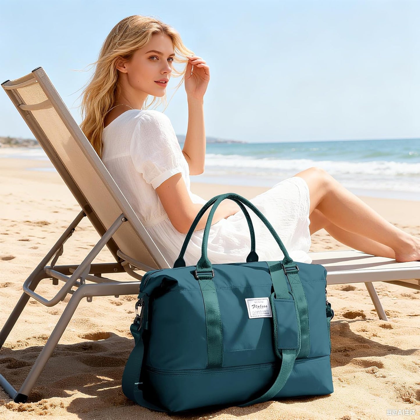 Travel Duffel Bag, Sports Tote Gym Bag, Shoulder Weekender Overnight Bag for Women