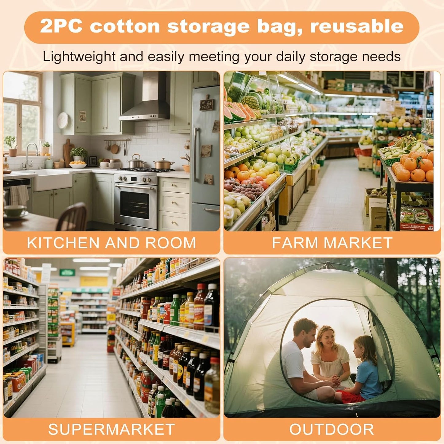 2-Pack Cotton Drawstring Storage Bags - Versatile Organizer for Shoes, Travel & Home, Breathable Fabric, Matching Size Set (12"x15"), Durable Reusable Pouches