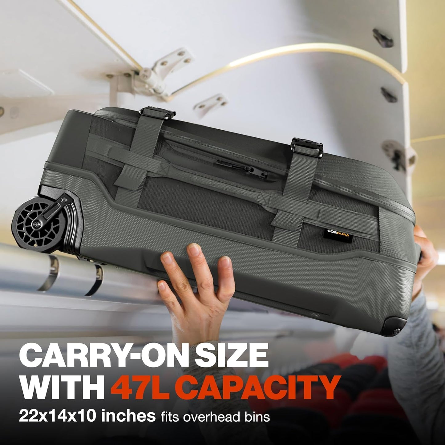 Pelican Aegis Luggage - Carry On Duffel Bag with Wheels - 22 Inch Carry On Bag - Airline Approved (Charcoal)