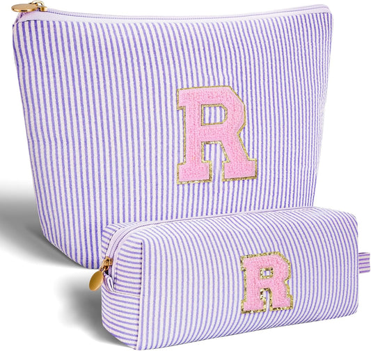 Personalized Anniversary Wife's Birthday Gifts,Mothers Day Gifts for Women,Wife Gifts from Husband,Cool Birthday Gifts for Wife,Makeup Bag Set Cosmetic Bag for Teen Girls - Lavender,R